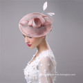 2017 Elegant Wholesale Women Wedding Bride Hats With Pink Flower